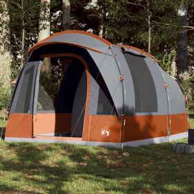 vidaXL Camping Tent Tunnel 3-Person Gray and Orange Waterproof