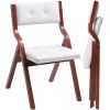 Wooden Folding Chairs with Cushion, Set of 2, Portable Foldable Cushion Chair with Wooden Frame, Modern Padded Dining Chair for Kitchen, Office