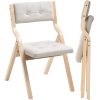 Wooden Folding Chairs with Cushion, Set of 4, Portable Foldable Cushion Chair with Wooden Frame, Modern Padded Dining Chair for Kitchen, Office