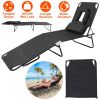 Folding Beach Lounge Chair Face Down Tanning Chaise Sunbathing Recliner 265LBS Max Load with 5-Angle Backrest 3 Removable Pillows for Beach Pool Lawn