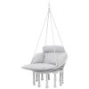 Hammock Swing Chair, Macrame Hanging Chair with Large Cushion, Chain, Steel Frame for Indoor Outdoor Use, Gray
