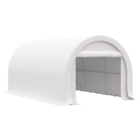 16' x 10' Carport, Heavy Duty Portable Garage / Storage Tent with Large Zippered Door, Anti-UV PE Canopy Cover for Car, Truck, Boat,
