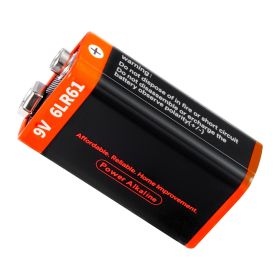 9V Alkaline Batteries, 12-Pack, 9 Volt Square Battery for Smoke Detector, 10-Year Shelf Life, Long Lasting, All-Purpose, for Fire Alarm