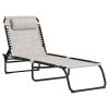 Cream Recline Mesh Lounge, Outdoor Breathable Chaise Bed for Supreme Relaxation & Comfort