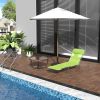 Folding Chaise Lounge Chair, Green, Portable, 6-Level Adjustable Back, Pillow Included, Ideal for Patio, Garden, Beach
