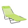 Folding Chaise Lounge, 5-Level Adjustable Chaise, with Headrest and Breathable Mesh seat, for Beach Patio or Deck, Green