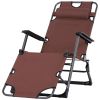 Lounging Relaxation: Folding Lounger with Metal Frame, Adjustable Footrest & Head Pillow