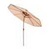 Tiki Umbrella, 9 ft Thatched Patio Umbrella with Tilt, 2-Tier Hawaiian Style Beach Parasol with PP Thatch and 8 Metal Ribs