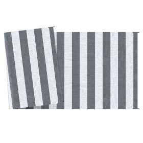 Outsunny RV Patio Rug 9x18 Gray White Outdoor Carpet with Carry Bag