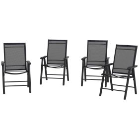 4-Pack Black Folding Chairs Stackable Patio Dining Versatile Seating