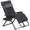 Zero Gravity Recliner Chair with Cup Holder Cushion Foldable Black