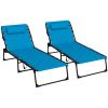 Folding Chaise Lounge Chairs Set: Adjustable, Reclining, Outdoor Patio Furniture, Relaxation, Sky Blue|