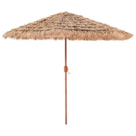 Tiki Umbrella, 9 ft Thatched Patio Umbrella with Tilt, Hawaiian Style Beach Parasol with Durable PP Thatch and 8 Metal Ribs