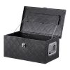 Heavy Duty Aluminum Truck Bed Tool Box, Stripes Plated Tool Box with Side Handle and Lock Keys, Storage Toolbox Chest Organizer for Trailer, Pickup
