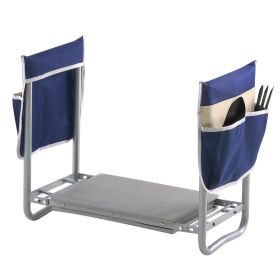 Garden Kneeler and Seat, 11 in Wide Kneeling Pad, Heavy Duty Garden Kneeling Stool, Folding Garden Seat with 2 Tool Bags, Relieve Knee & Back Pain