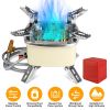 13000W Portable Windproof Camping Stove Five-head Gas Cooking Burner with Piezo Ignition Stepless Flame Control Fit For ISO-butane, Propane