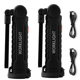 Rechargeable LED Work Light, 1200 mAh, Magnetic Mechanic Flashlight with Magnetic Base, 360° Rotation, 5 Lighting Modes