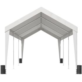 Carport, 10x20 ft Heavy Duty Car Canopy Garage Boat Shelter Party Tent with 8 Reinforced Poles and 4 Weight Bags