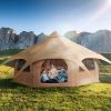 Canvas Tent, 4 Seasons 5 m/16.4 ft Bell Tent, Canvas Tent for Camping with Stove Jack, Breathable Yurt Tent for up to 8 People