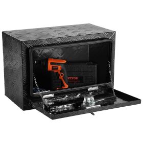 Underbody Truck Box, 24" x 17" x 18" Pickup Storage Box, Heavy Duty Aluminum Diamond Plate Tool Box with Lock and Keys