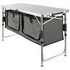 Camping Kitchen Table, Quick set-up Folding Camping Table with A Carrying Bag, 3 Adjustable Heights, MDF Camping Table, Ideal for Outdoor Picnics