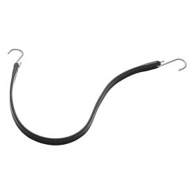 10 Piece Flat Bungee Cord, 20 mm Heavy Duty Bungee Straps with Steel S-Hooks, 24" Elastic Bungee Rope for Cargo, Tarps, Trucks and Tent, Black