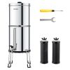 Gravity-fed Water Filter System, 2.25G 304 Stainless-Steel Countertop System, Water Filtration System, Reduces Lead and up to 99% of Chlorine
