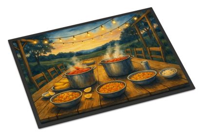 Crawfish at the Camp Doormat Front Door Mat Indoor Outdoor Rugs for Entryway, Non Slip Washable Low Pile, 24H X 36W