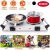Hot Plate, 2000W Hot Plate,Portable Electric Stove Countertop Double Burners W/5 Level Temperature Control & Stay Cool Handles
