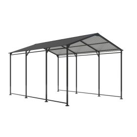 Metal Carport 10 ×15 FT Heavy Duty with Galvanized Steel Roof, Metal Garage Canopy with Galvanized Steel Roof & Frame