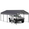 supply Video NEW Metal Carport 12 ×20 FT Heavy Duty with Galvanized Steel Roof, Metal Garage Canopy with Galvanized Steel Roof & Frame