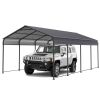 supply Video NEW Metal Carport 12 ×20 FT Heavy Duty with Galvanized Steel Roof, Metal Garage Canopy with Galvanized Steel Roof & Frame