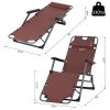 Lounging Relaxation: Folding Lounger with Metal Frame, Adjustable Footrest & Head Pillow