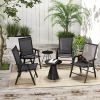 4-Pack Black Folding Chairs Stackable Patio Dining Versatile Seating