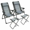 2 Pieces Patio Folding Dining Chair set with Adjustable Backrest