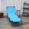Portable Folding Outdoor Sun Lounger, Lightweight Chaise Lounge Chair with 5-Position Adjustable Backrest for Beach, Poolside, and Patio