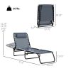 Folding Chaise Lounge Pool Chair, 4-Position Reclining Back, Mesh Seat, Patio Sun Tanning Chair for Beach, Yard, Patio, Gray