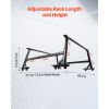 Truck Ladder Rack, 21-31.5 in Height, Adjustable Non-Drilling Aluminum Cargo Rack with Sidebar, 800 lbs Static Capacity, Ideal for Canoes, Surfboards