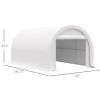 16' x 10' Carport, Heavy Duty Portable Garage / Storage Tent with Large Zippered Door, Anti-UV PE Canopy Cover for Car, Truck, Boat,