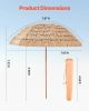 Tiki Umbrella, 8 ft Thatched Patio Umbrella with Tilt, Hawaiian Style Beach Parasol with Durable PP Thatch and 8 Metal Ribs