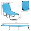 Portable Folding Outdoor Sun Lounger, Lightweight Chaise Lounge Chair with 5-Position Adjustable Backrest for Beach, Poolside, and Patio