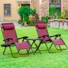 3-Piece Zero Gravity Set, Recliner Chairs with Side Table, Grey, Poolside & Camping