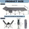 75 Inch Heavy Duty Folding Camping Cot with Flip Mattress Portable Guest Bed with Carry Bag 600 lbs Capacity for Adults and Teens Ideal for Travel Gar
