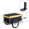 Bicycle Cargo Trailer, Yellow, Two-Wheel Bike Luggage Wagon with Removable Cover