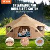 Canvas Tent, 4 Seasons 5 m/16.4 ft Bell Tent, Canvas Tent for Camping with Stove Jack, Breathable Yurt Tent for up to 8 People
