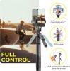 Phone Tripod 62" Selfie Stick for iPhone with Remote and 3W LED Light, Universal Mount, Phone Stand for Recording & Streaming