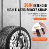 10 Piece Flat Bungee Cord, 20 mm Heavy Duty Bungee Straps with Steel S-Hooks, 36" Elastic Bungee Rope for Cargo, Tarps, Trucks and Tent, Black