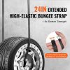 10 Piece Flat Bungee Cord, 20 mm Heavy Duty Bungee Straps with Steel S-Hooks, 24" Elastic Bungee Rope for Cargo, Tarps, Trucks and Tent, Black