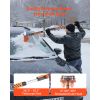 Car Snow Brush, 3-in-1 Snow Remover for Car Windshield - with 180° Pivoting Brush Head, Squeegee & Ice Scraper