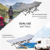 Folding Camping Cot with Mattress & Pillow, Double Layer Oxford Heavy Duty Sleeping Cot with Carry Bag Light Grey